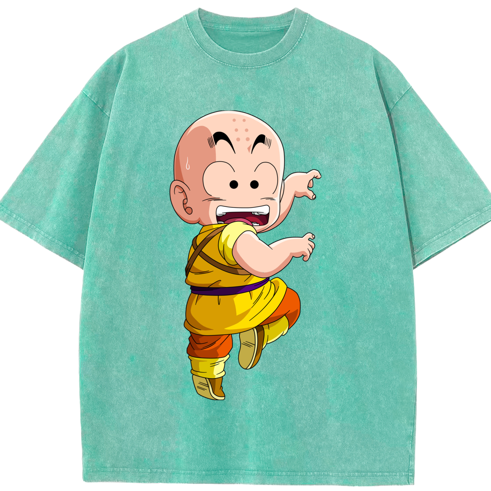 （画像用） ドラゴンボール クリリン DRAGON BALL krillin 綿100% ヴィンテージ風 半袖Tシャツ（フロントプリント）